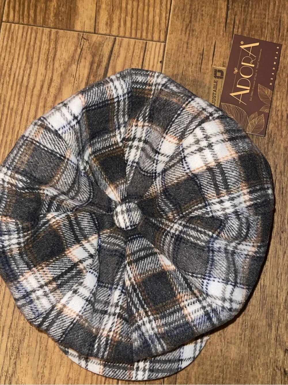ADORA Plaid Newsboy Cap